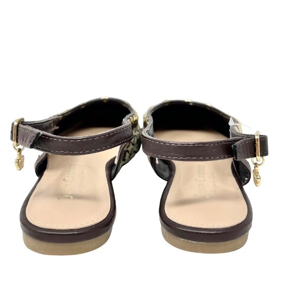 Juicy Couture Poetry Womens Logo Brown Brown Point Toe Flat Sling Back Size 8M - Picture 4 of 13